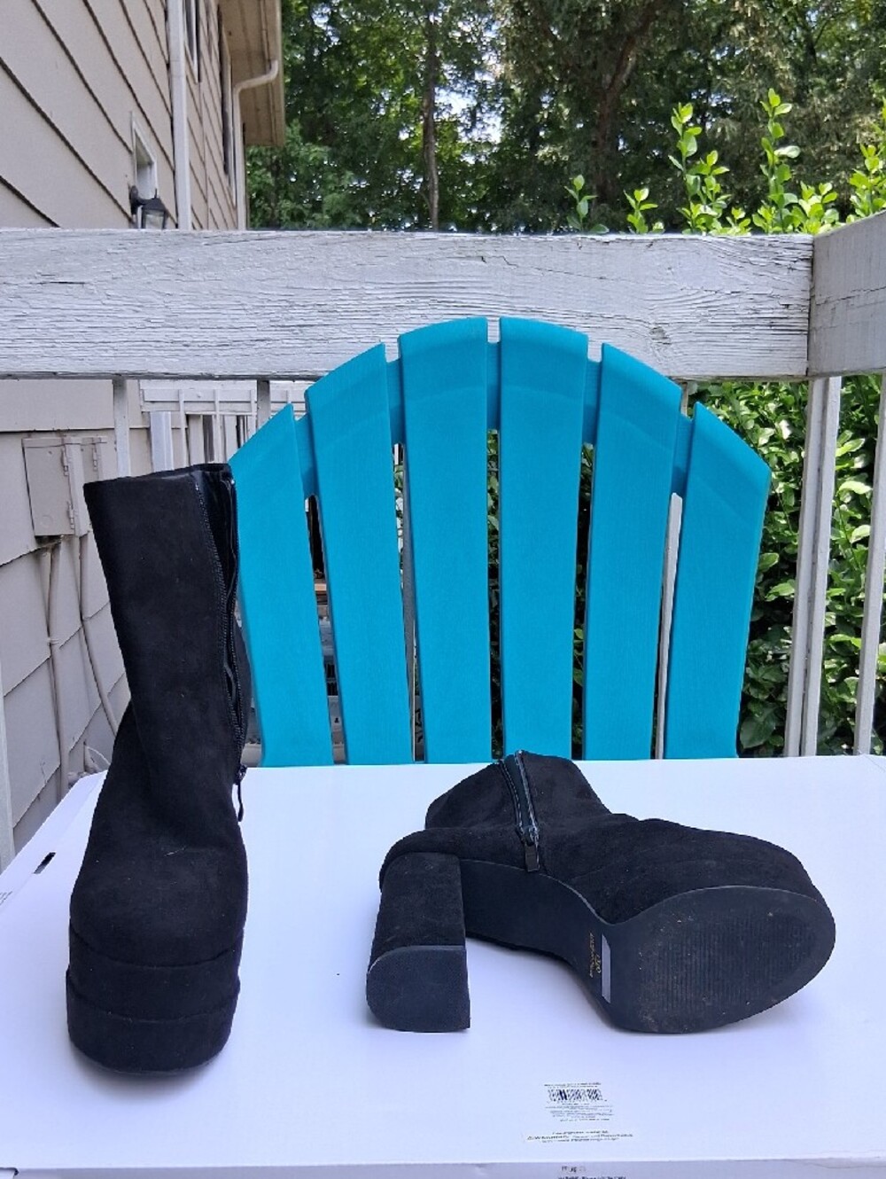 Black Platform Block Heel Ankle Boots - Women's - Picture 5 of 5